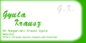 gyula krausz business card